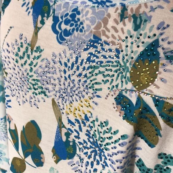 French Bazaar women’s floral/bird tunic size L - Picture 3 of 6